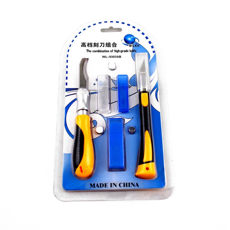 

2pcs Carving Handle with 11 Pcs SK5 Blades Wood Carving Tools Fruit Food Craft Sculpture Engraving Knife