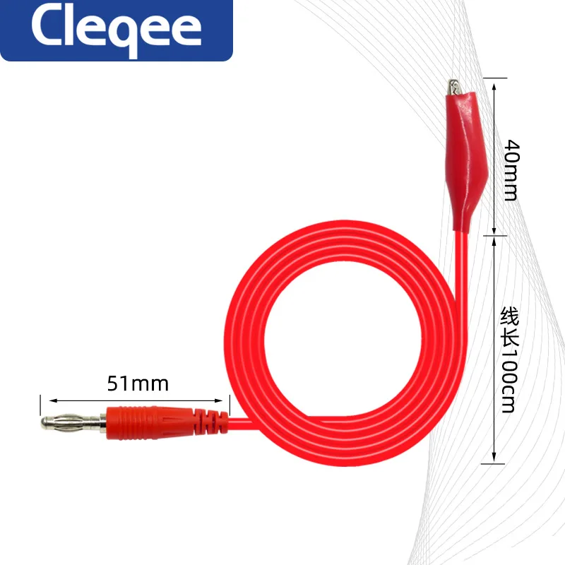 2 шт. Cleqee P1038 1 комплект двойной стежок Аллигатор тестовый зажим для зонда Кабель
