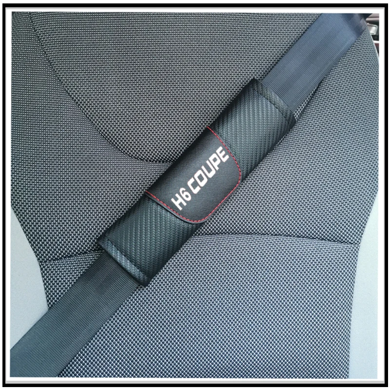 

For Great Wall Hover Haval H6 Coupe Carbon Fiber Leather Car Seat Belt Pads Seat Shoulder Strap Pad Cover for Adults Kids