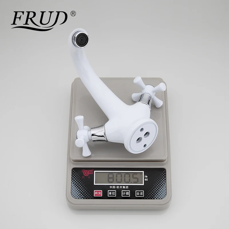 FRUD белый кран для ванны с распылителем, кран для раковины с двойной ручкой, смеситель для раковины, смеситель для горячей и холодной воды, разделительный переключатель musluk R10332