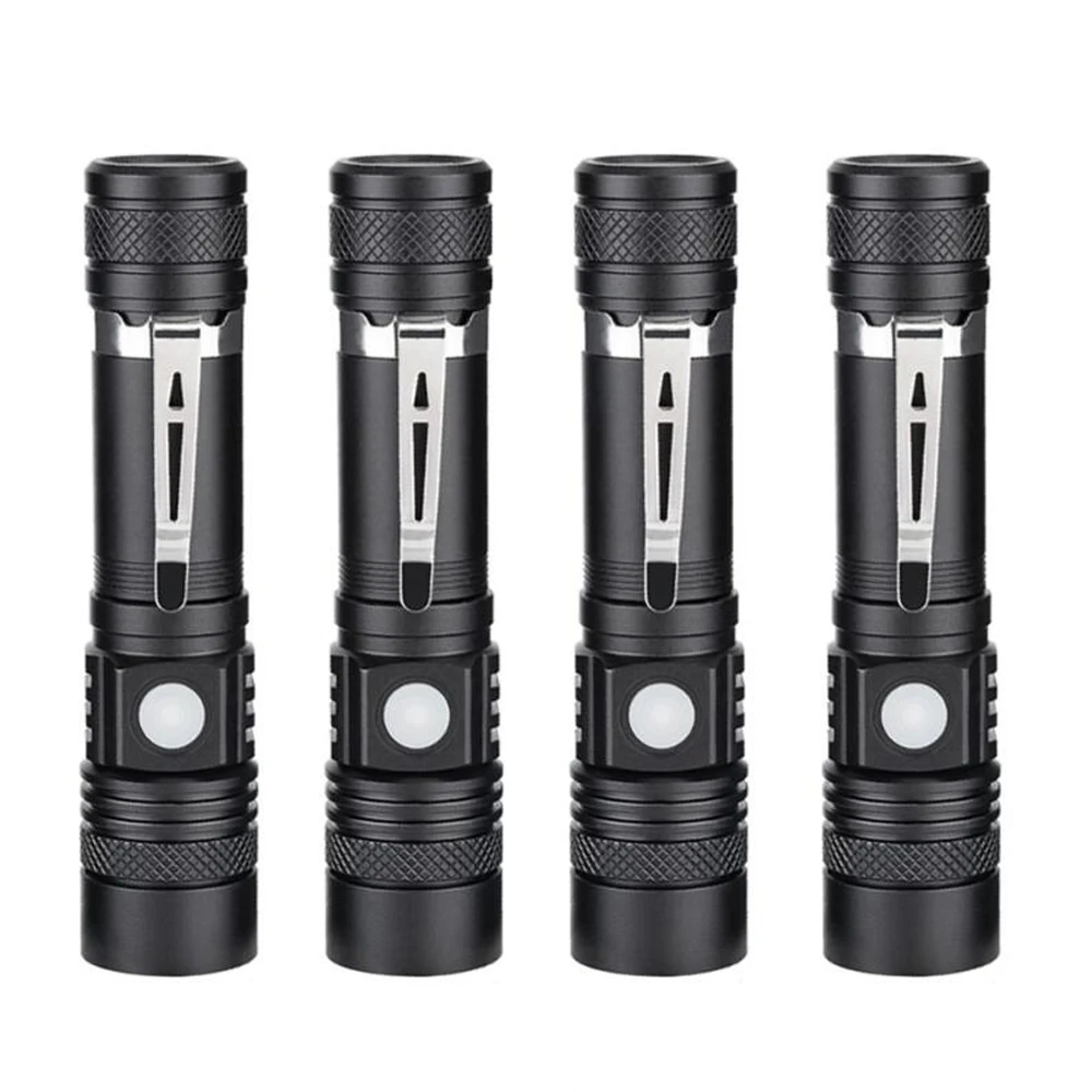 Мини флэш светильник USB Перезаряжаемый фонарь телескопический зум