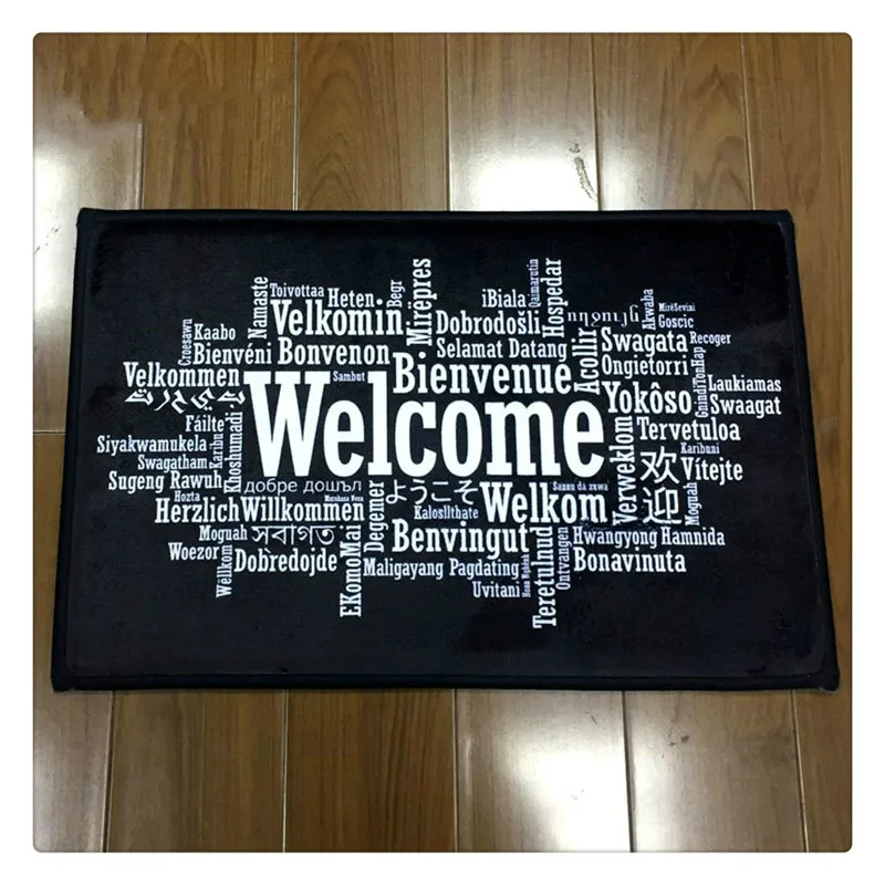 Коврик для входной двери простой нескользящий напольный мат с черным и белым