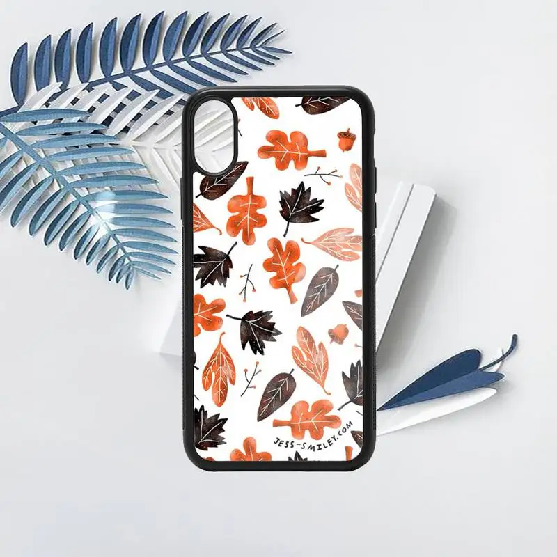 

Halloween Autumn leaves fall fox pumpkin Phone Case PC for iPhone 11 12 pro XS MAX 8 7 6 6S Plus X 5S SE 2020 XR