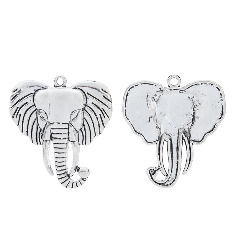ZXZ 2 шт. бусины в виде большого слона для ожерелья ювелирные изделия фурнитура 55x48