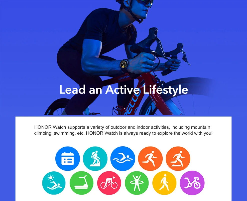 

Huawei Honor Magic Watch Swimming Waterproof Smart Watch Heart Rate Smart Tracking GPS Running Fitness Tracker Long standby