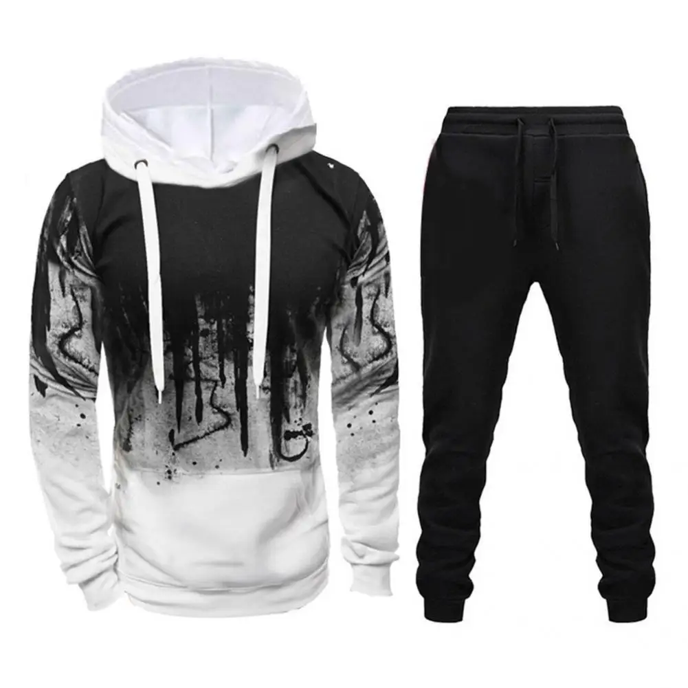 

Breathable Popular Printing Sweatshirt Pants Set 2 Pieces Hoodie Pants Set Thicken for Daily Wear