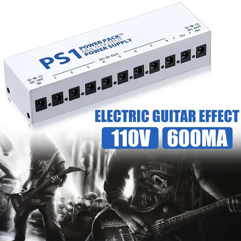 

Guitar Power Durable 10 Isolated 110V 9V/12V/18V Adapter Music Tool Output Power Supply Band Stage US Guitar Effect Pedals