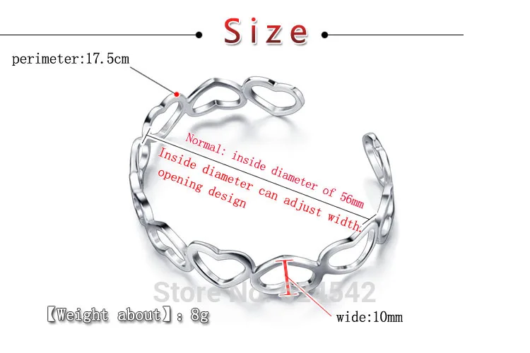 Браслет женский из серебра 100% пробы в форме сердца | Украшения и аксессуары