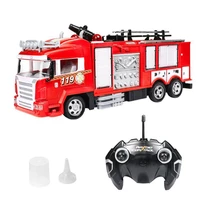 124 remote control fire truck electric spray fire truck rc truck drift car radio control vehicle fire trunk sound light model