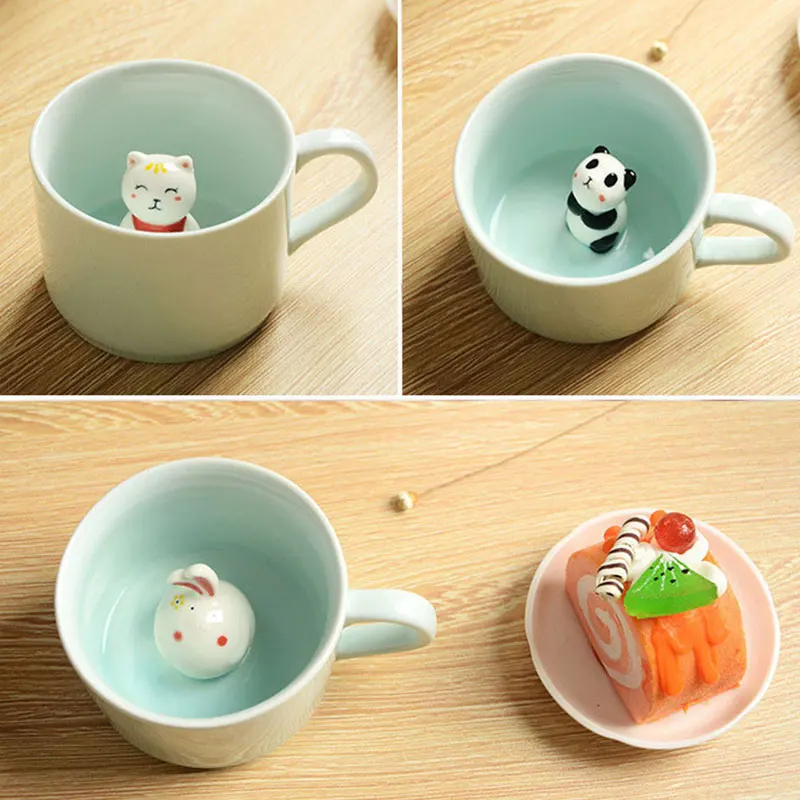 Керамическая кружка с мультяшными животными 3D Милые Чашки для домашних питомцев