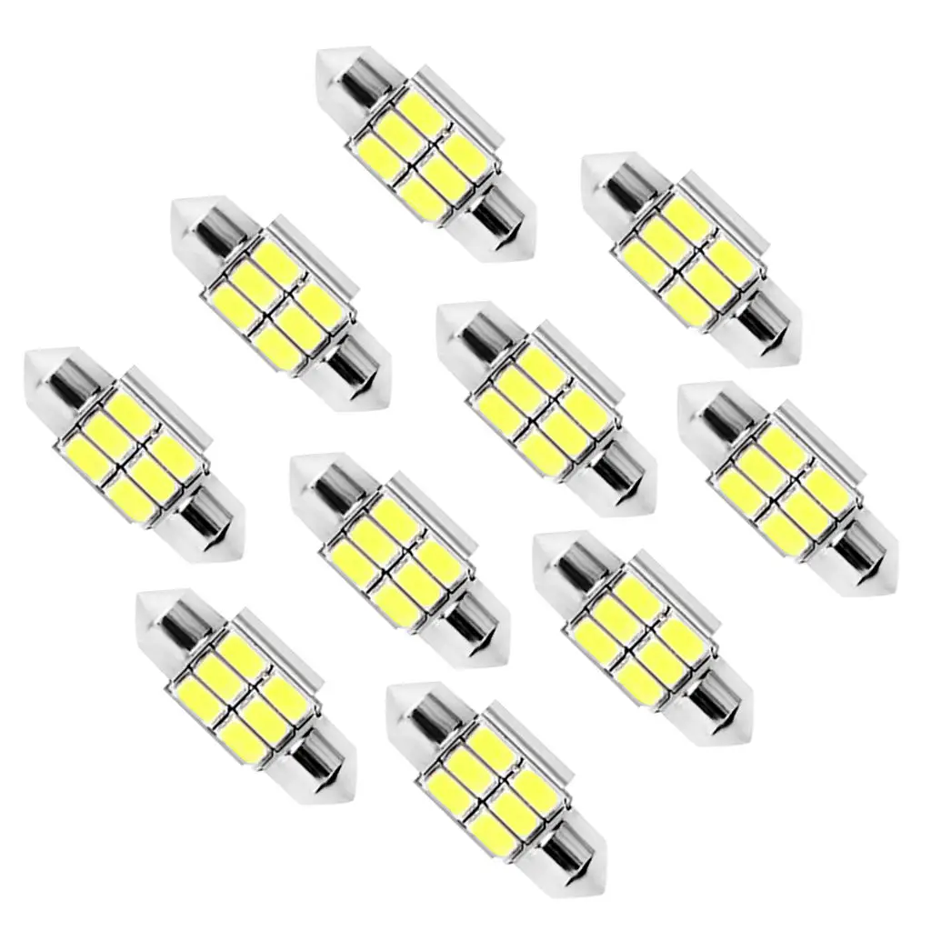 

10 шт., Автомобильные светодиодные лампы CANBUS 5630 6SMD