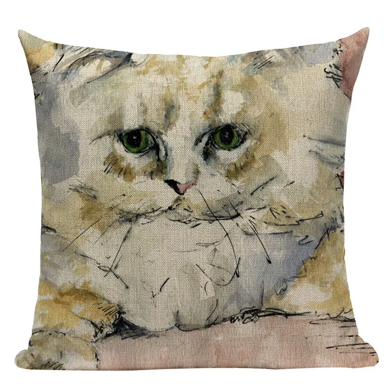 Чехол для подушки с изображением животных белой лошади кота совы Краб печать