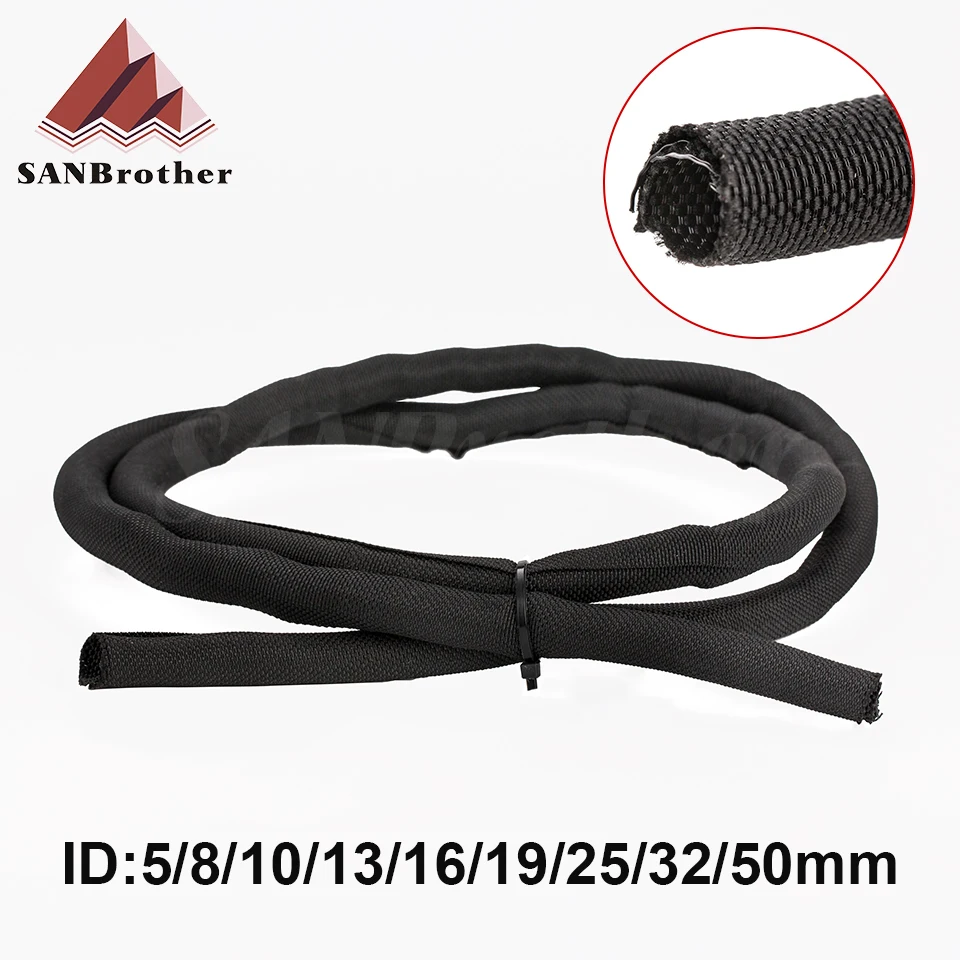 

Expandable Braided Cable Sleeve PET Self Closing Insulated Flexible Pipe Hose Wire Wrap Protect
