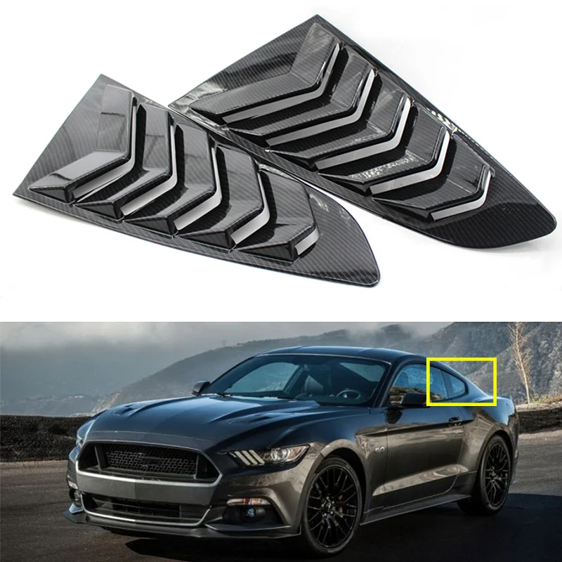 2 шт. черные боковые стекла 1/4 замена крышки жалюзи для Ford Mustang 2015-2017 Стайлинг