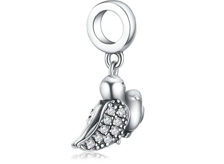 JewelryPalace 925 пробы серебро, кубического циркония природа элегантность птица ветка очарование бусы Новая горячая Распродажа для Для женщин