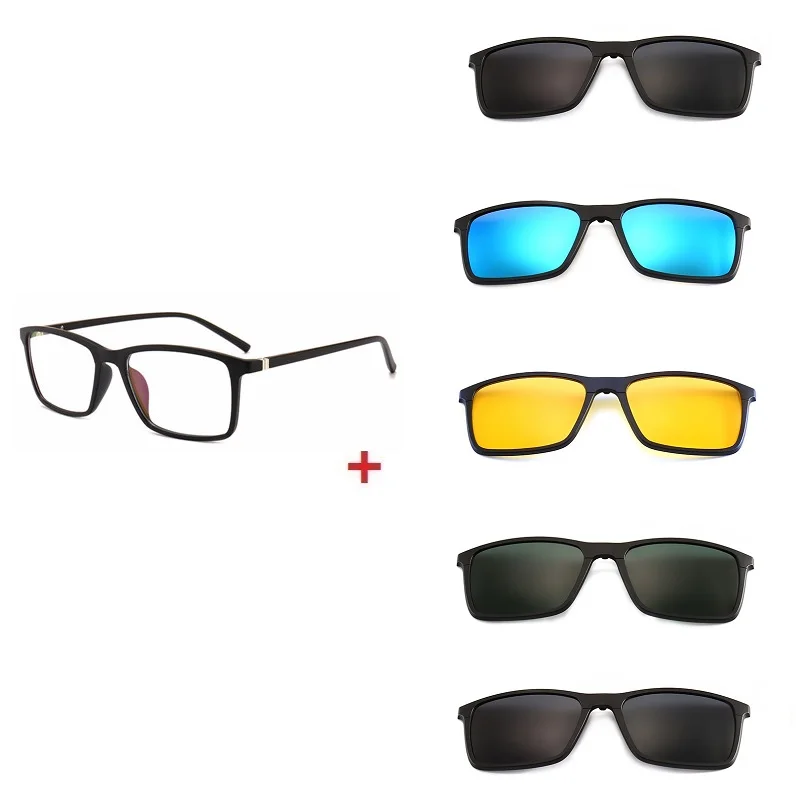 Zerosun поляризованные солнцезащитные очки с клипсами для мужчин и женщин TR90 оправа