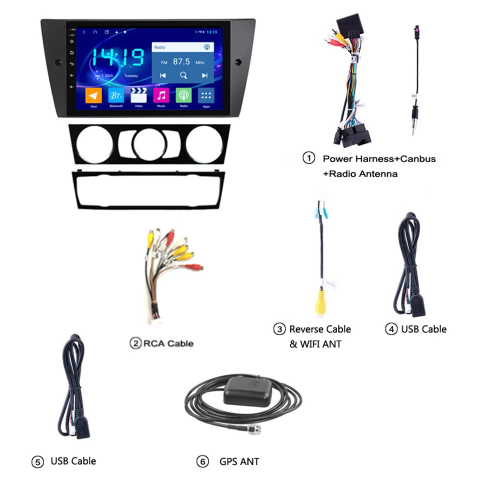 

For BMW 3 Series E90 E91 E92 E93 2006-2012 2 DIN Car Radio Multimedia Video Player Android Navigation GPS WIFI Head Unit