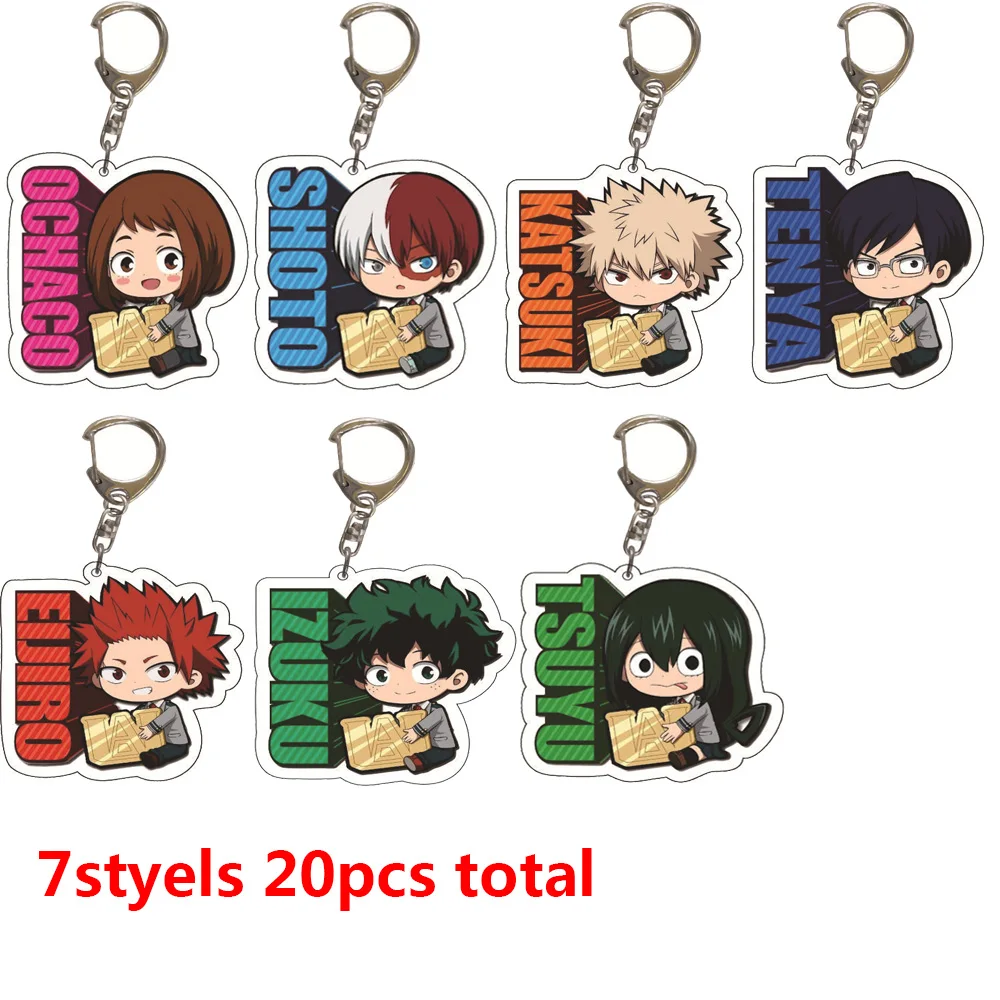 20 шт./лот My Hero Academia акриловый брелок Аниме Izuku Bakugou Katsuki Todoroki Shoto фигурка кулон