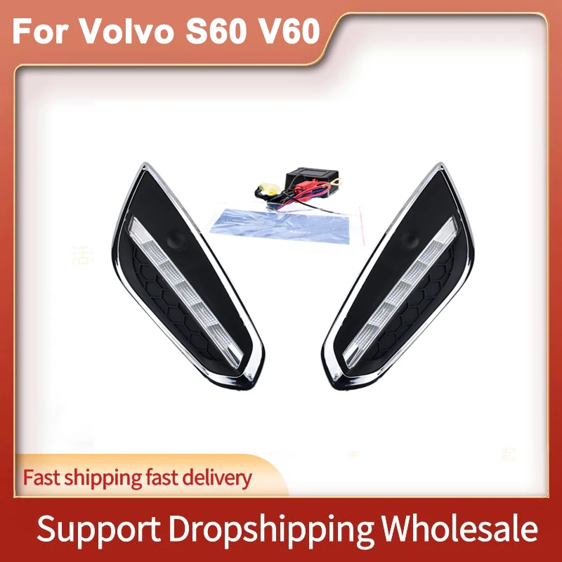 

For Volvo S60 V60 2011 2012 2013,Light-Off Style Relay Waterproof Matte ABS Car DRL 12V LED Daytime Running Light Daylight