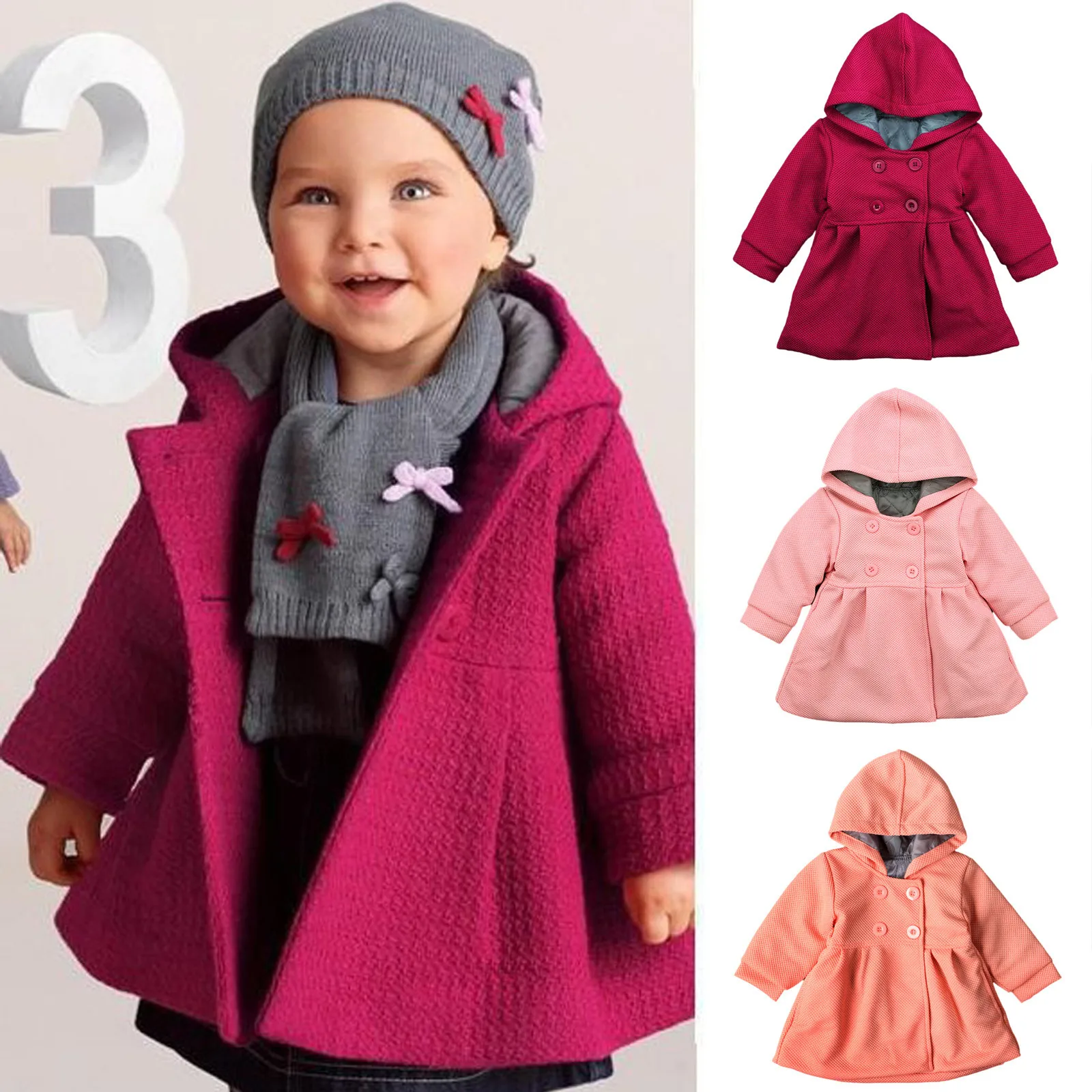 Осенне-зимнее пальто с оборками Для маленьких девочек накидка Куртка плотная