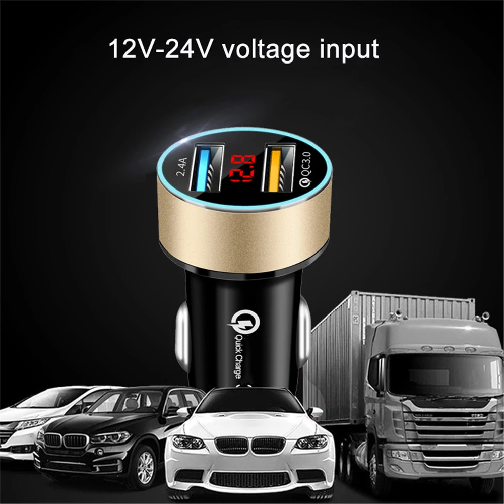 Автомобильное зарядное устройство kebidu с ЖК-дисплеем 12-24 В 2 USB-порта | Мобильные