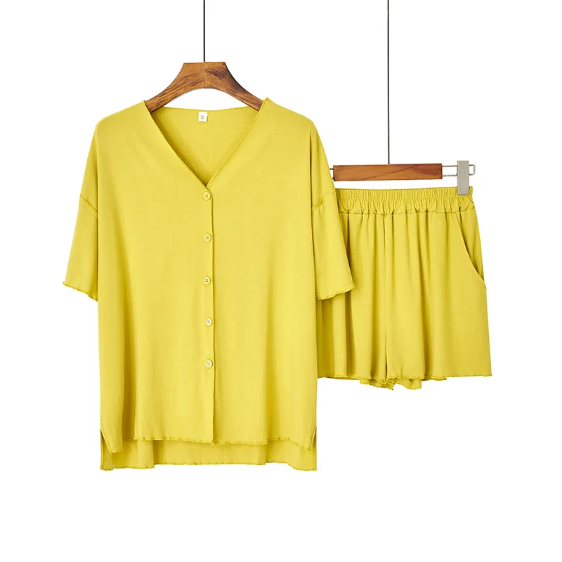 Летняя Удобная пижама из модала с короткими рукавами для отдыха Пижама Mujer