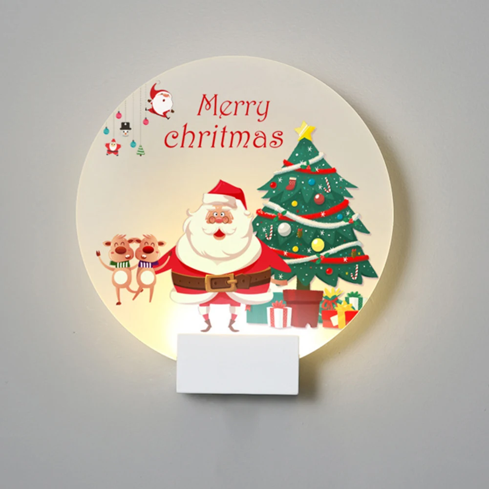 

Светодиодные настенные лампы, акриловая круглая лампа, прикроватная лампа для спальни, Рождественское украшение, рождественский подарок, п...
