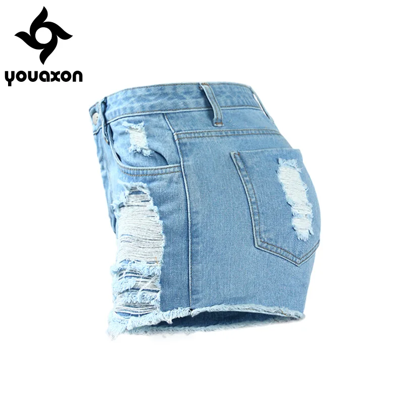 Женские джинсовые шорты Youaxon рваные с высокой талией в стиле знаменитостей