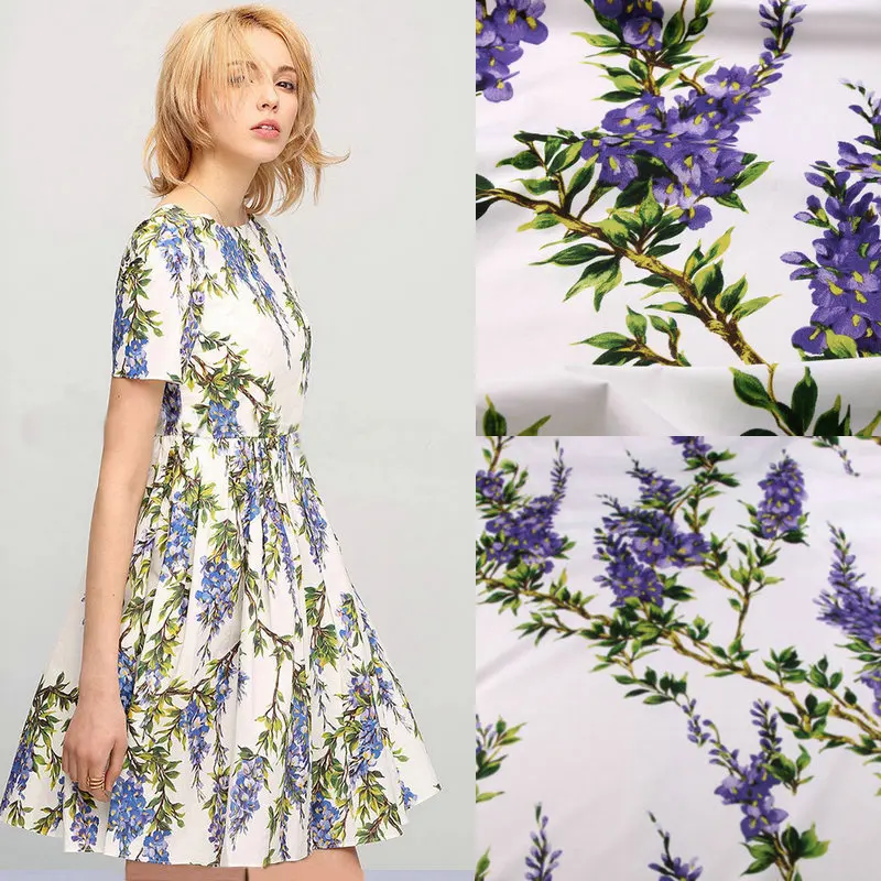 Ткань с цветочным принтом 100% хлопчатобумажная ткань для женщин детская одежда