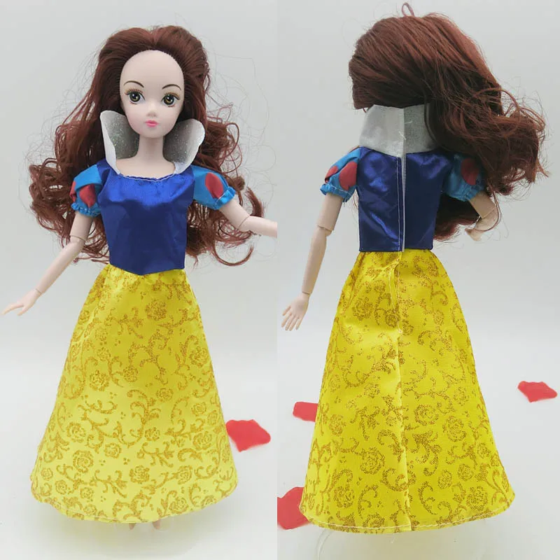 Платье принцессы Белоснежка косплей наряд для куклы Барби 1/6