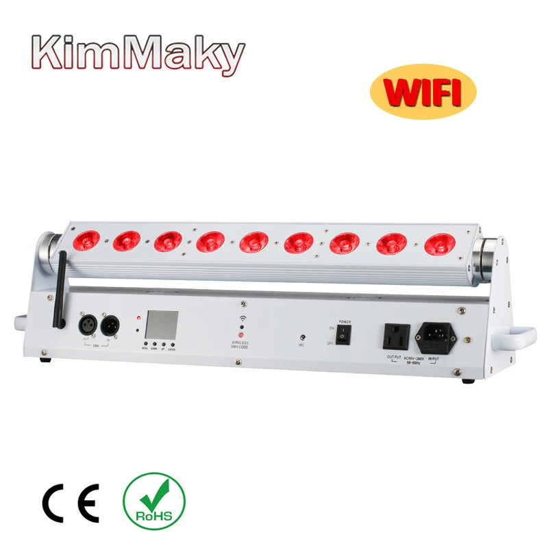 6 огней/корпус wifi 9*18 Вт RGBWA UV в 1 беспроводной DMX Свадебные подзаряжаемые