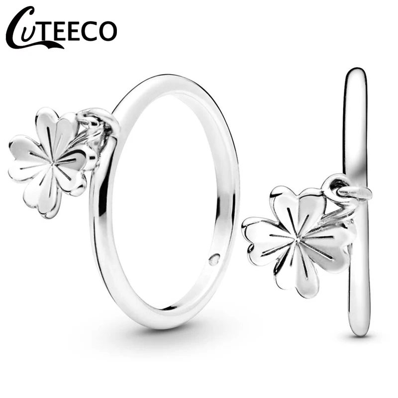 CUTEECO 2019 Новый серебряный цвет четырехлистный клевер кольцо для женщин модные