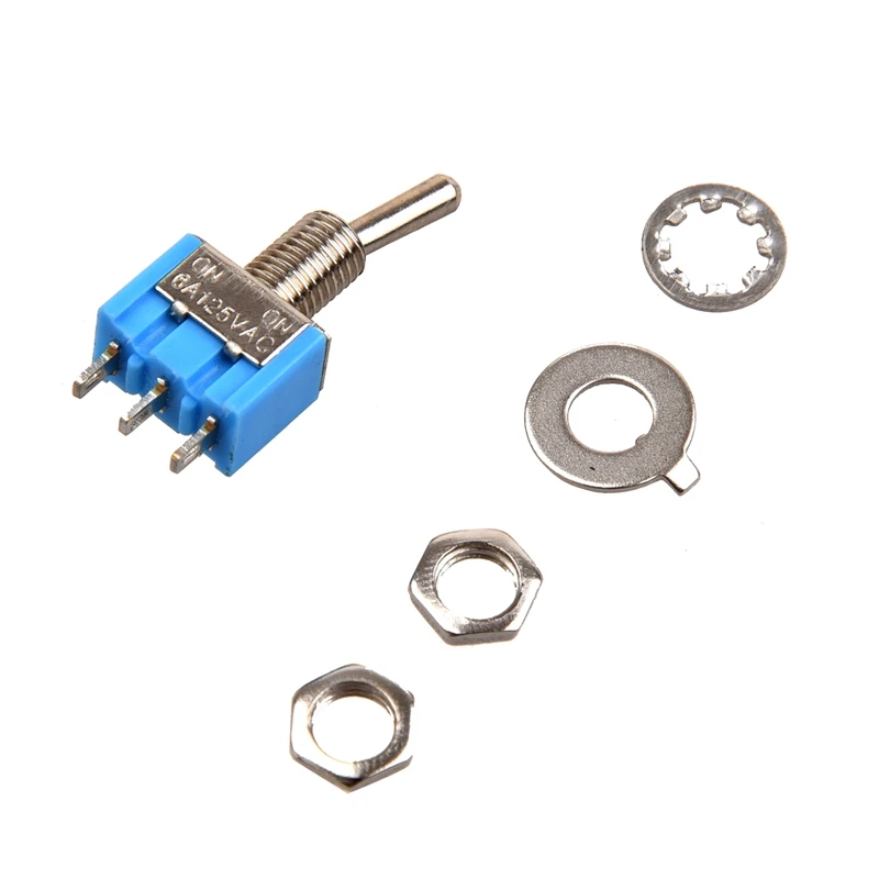 AC 250V/3A 120V/6A ВКЛ ВЫКЛ 2 положения SPDT самоблокирующийся тумблер 5 шт|Выключатели| |