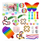 симпл димпл Беспокойная игрушка набор коробка, игрушка для снятия стресса в подарок пакет поп ит антистресс попит пуш-ап пузырь Fidget сжать сенсорная игрушка для взрослых детей, игрушка для снятия стресса, игрушки