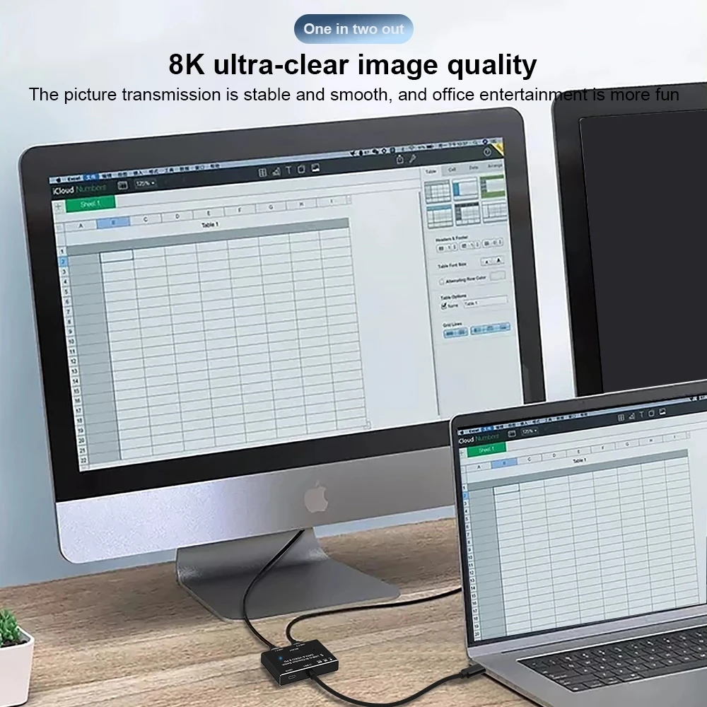 USB Type-C двухсторонний Переключатель 1x 2/2x1 разделитель 3 1 Gen 2 кабель 8K @ 30 Гц 4K 120