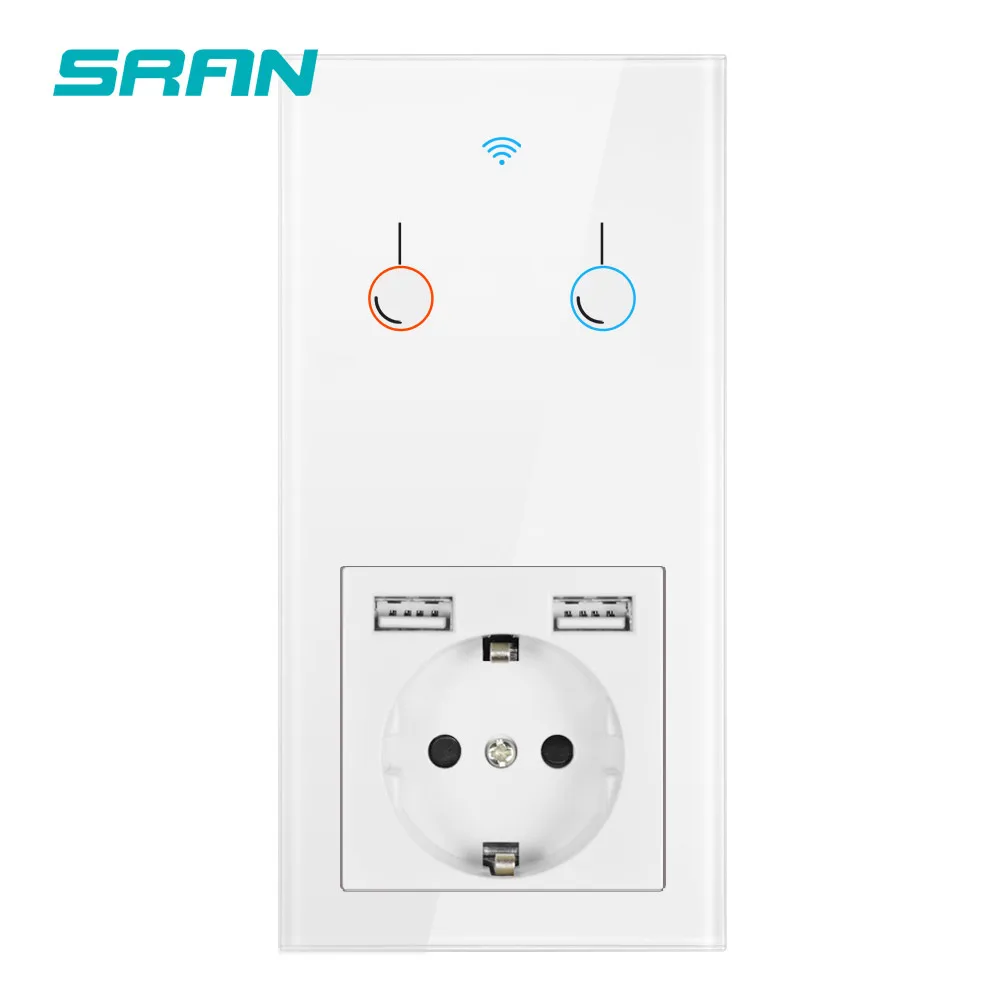 Беспроводной выключатель SRAN розетка с usb вертикальная установка панель из