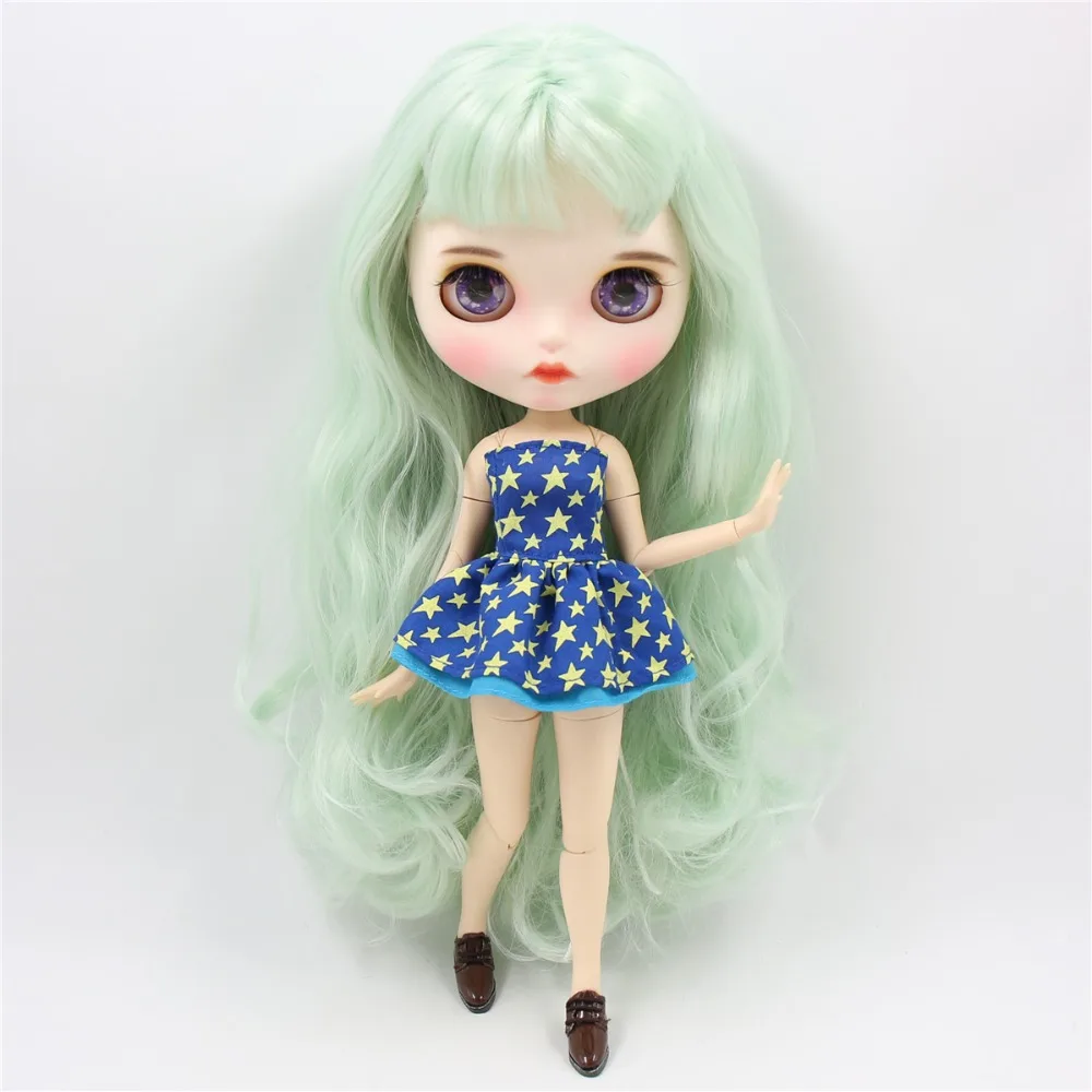 ICY factory blyth кукла на заказ, индивидуальная кукла, лицо, белая кожа, соединение тела, bjd, матовое лицо, бледно-зеленые волосы, 30 см, 1/6 игрушка