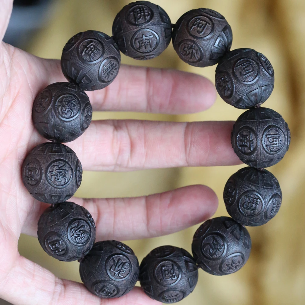 Натуральные черные деревянные бусины Тибетский буддистские инструменты 12 бусин