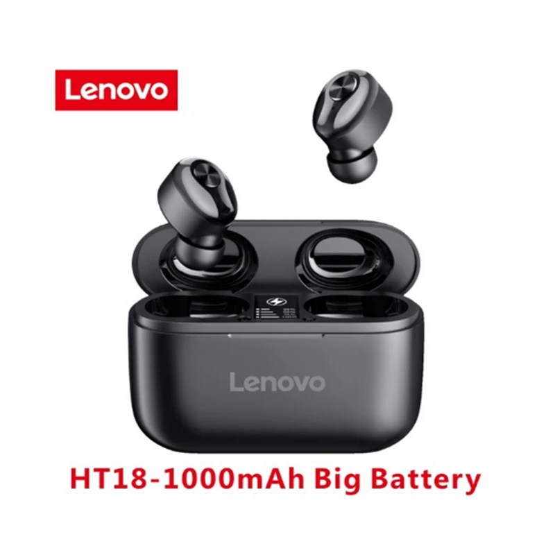 

NEW Lenovo HT18 Wireless TWS 5.0 Earbuds 1000mAH Battery LED Display Volume Control EarBuds HIFI Stereo HD Talking Stock