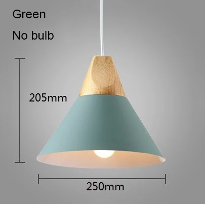 Green 250mm no bulb Подвесной светильник светильник подвесной люстра лофт подвесные светильники лофт декор светильник люстра светильник лофт люстра детская люстра для кухни люстра на кухню светильники подвесные - Цвет корпуса: Green 250mm no bulb