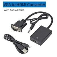 vga to hdmi adapter 1080p vga male to hdmi female converter with audio cable adapter for pc laptop notebook hdtv monitor