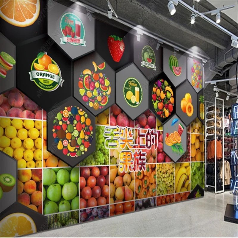 Фотообои на заказ 3D Настенные обои Постер для супермаркета магазина фруктов