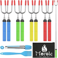 palone silicone clip barbecue camping bonfire accessories with11pcs marshmallow roasting sticksskewersfork set with oil brush