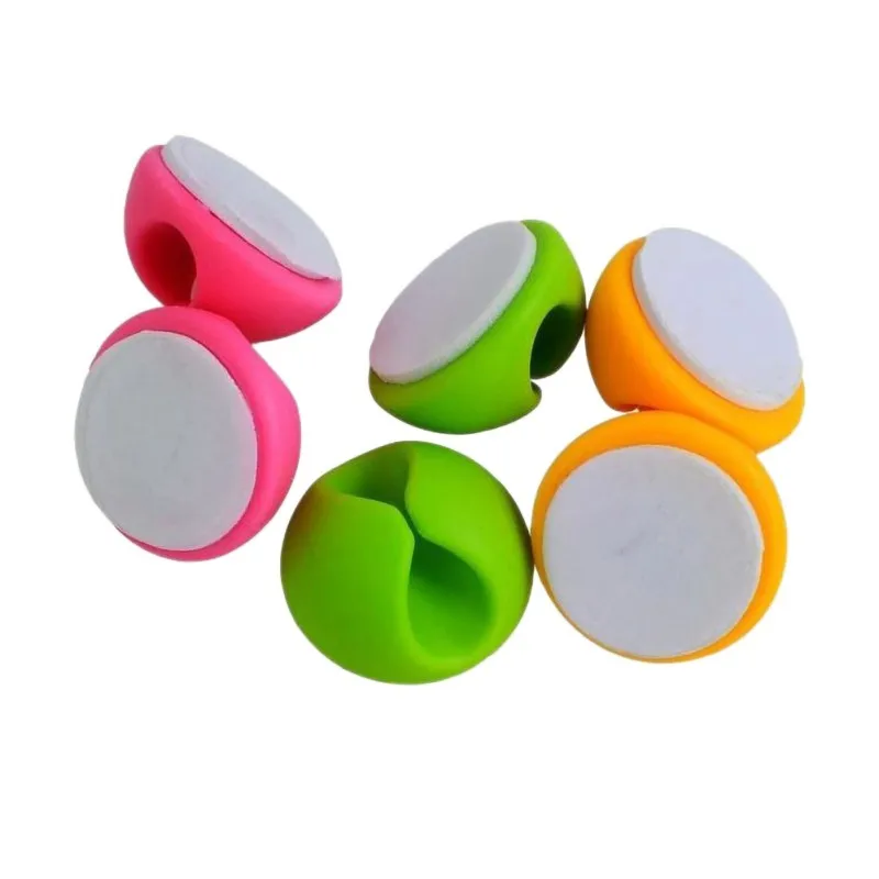 Round Cable Holder Protector Management Device Organizer Finishing Desktop Plug Silicone Wire Retention Clips Power Cord Winder |