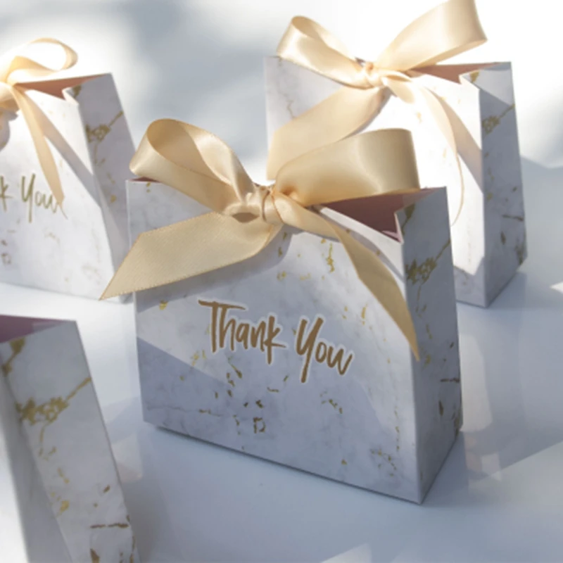 

20pcs Marble gray Gift Box with golden THANK YOU for Party Baby Shower Wedding Birthday christmas Favours candy Gift bags