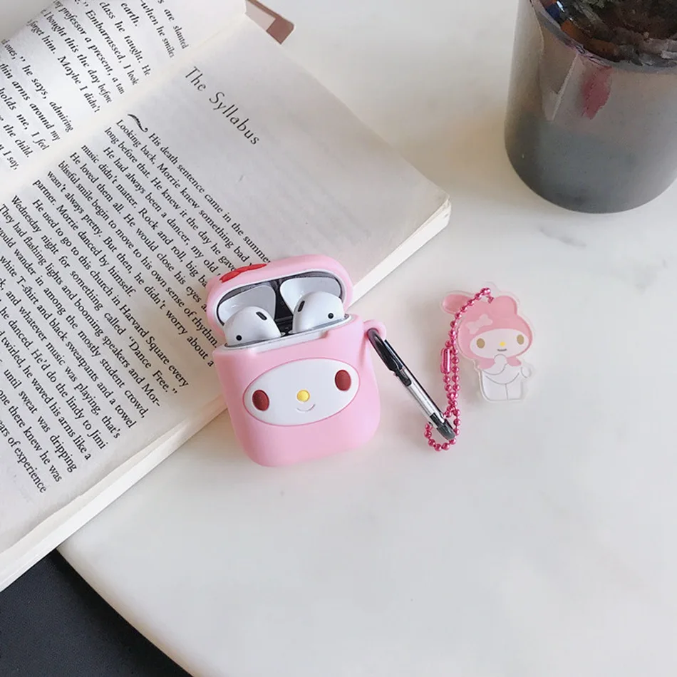 Melody A2 Для AirPods чехол милый мультфильм пудинг собака кожухи головных телефонов для Airpods 2 прекрасный Purin щенок защитную крышку с палец кольцо ремень - Цвет: Melody A2