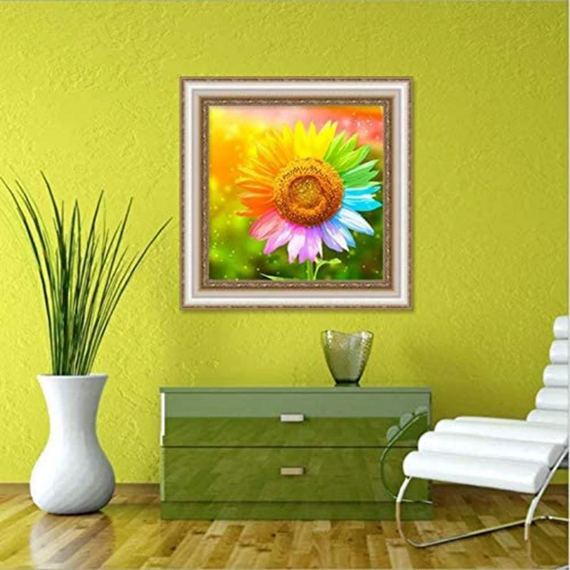 

DIY 5D Diamond Painting Kits Full Drill Colorful Sunflower Diamond Painting for Beginner Adults Arts Home Wall Decor