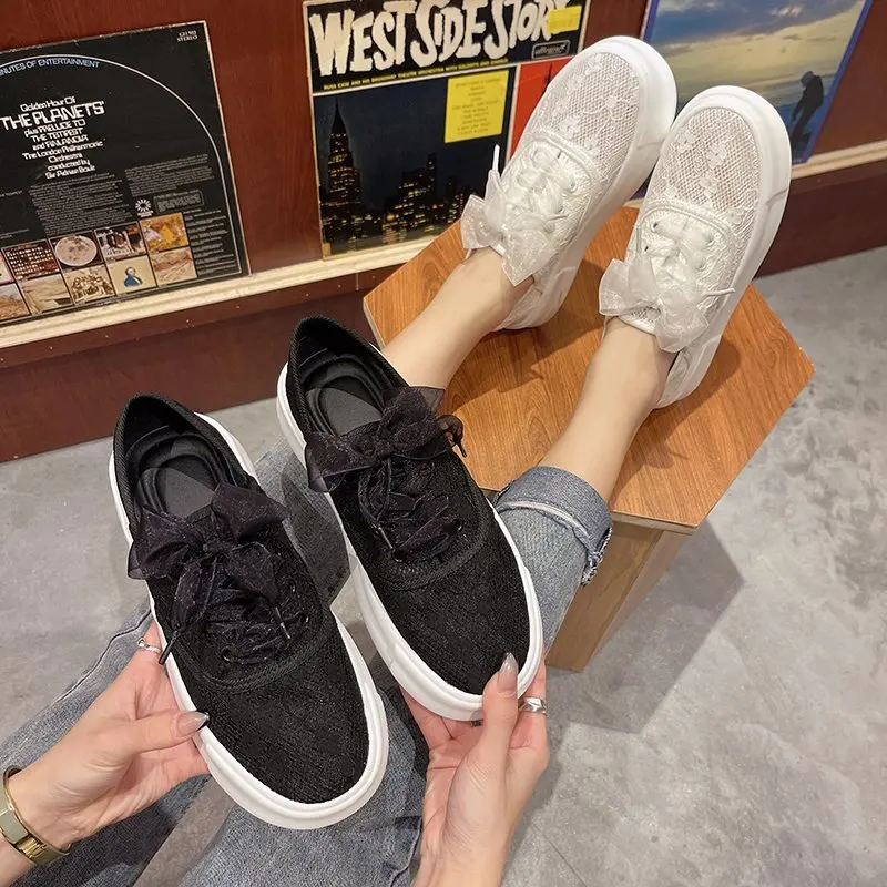

All-Match Shoes Tennis Female Casual Sneaker Clogs Platform 2021 Fashion Women's Round Toe Breathable Creepers Small Modis New