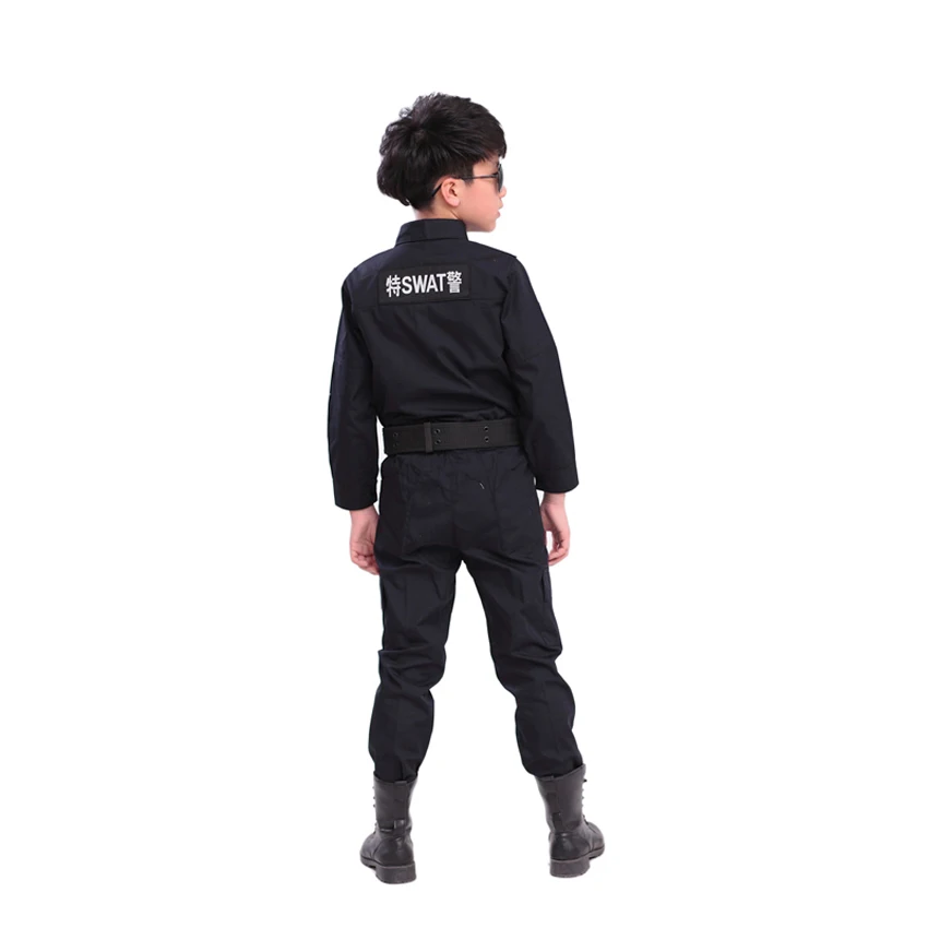 Костюм для косплея полицейского на Хэллоуин мальчиков и девочек спецназ боевой