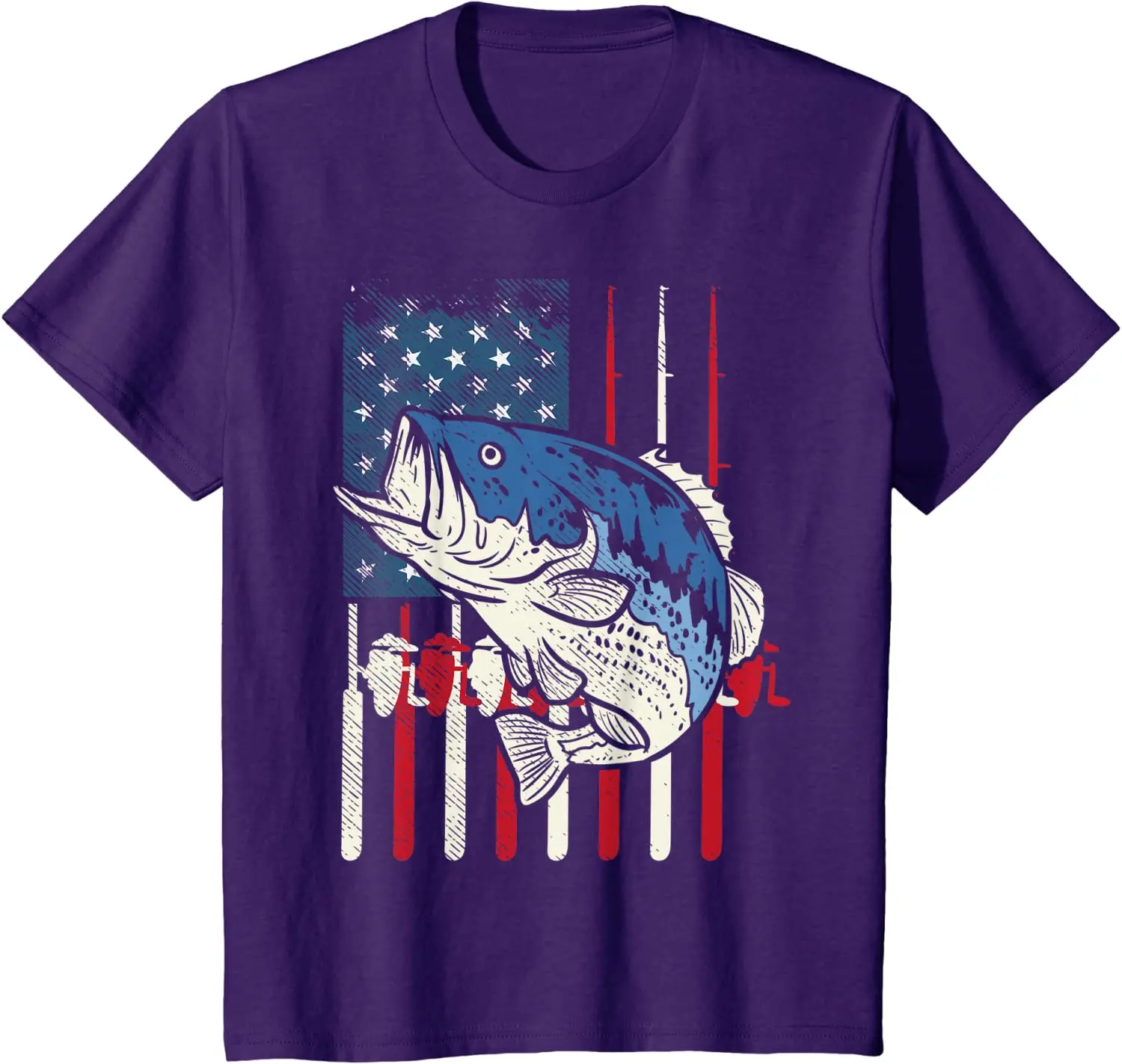 

Bass Fish US American Flag Patriotic Fishing Fisherman Gift Men T-Shirt Casual COTTON O-Neck harajuku shirt